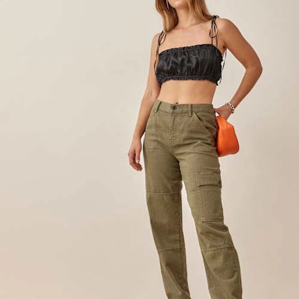 reformation Nicky silk crop top